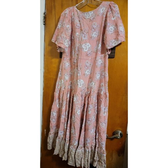 Salty Bright Pink Floral Boho Dress - Picture 4 of 7